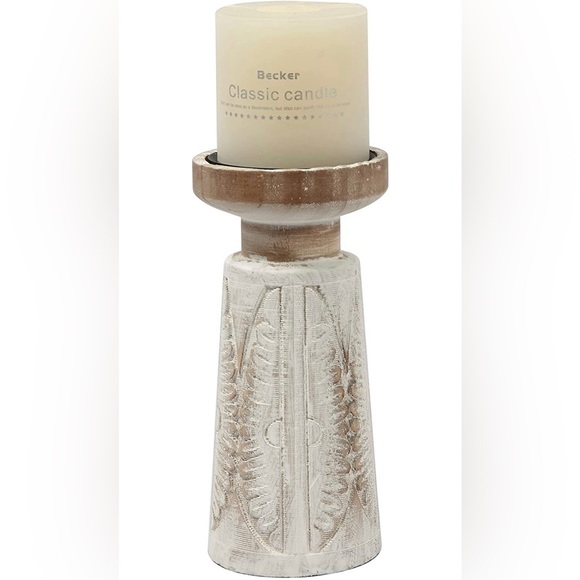 Accents White Wash Wooden Candle Holders Pillar A7 Poshmark